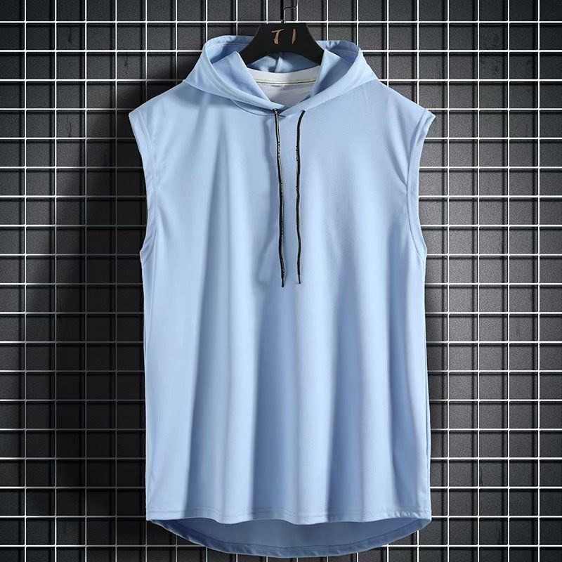 Youth Sports Fitness Plus Size Waistcoat Hooded Top