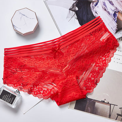 Women's Low Waist Lace Hollow Briefs