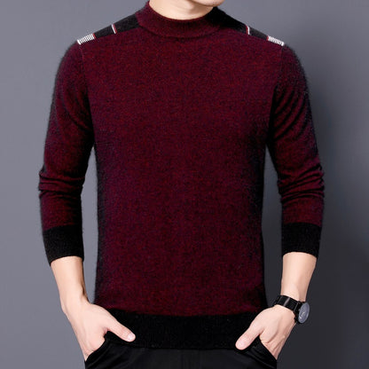 Men's Double-sided Velvet Long-sleeved Bottoming Shirt Mock Neck Sweater