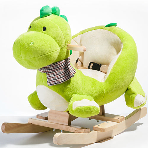 Peluche animal à bascule, dinosaure à bascule, chaise berçante pour enfants, cheval à bascule, balançoire en peluche pour bébés et tout-petits, cadeau jouet à bascule pour enfants de 10 à 36 mois