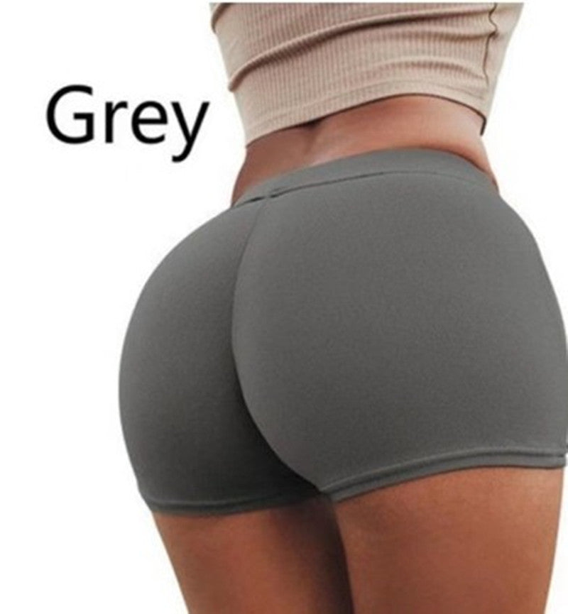 European and American Solid Color Tight-fitting Hip Stretch Bottoming Shorts